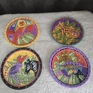 Vintage Laurel Burch "Jungle Cat" Plate Set